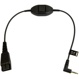 JABRA QD Cord to 2,5mm pin plug, straight, 0,3 meters, with call answering at cord, e.g. for Philips, Ericsson