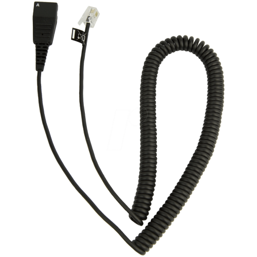 JABRA QD Cord to RJ10, coiled, 0,5 - 2 meters, for Lucent Callmaster V, VI, Cisco 79xx and PLX A22