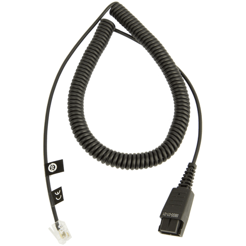 JABRA QD Cord to RJ45, coiled, 0,5 - 2m, only in connection with JABRA BIZ 2400 balanced on Siemens Openstage