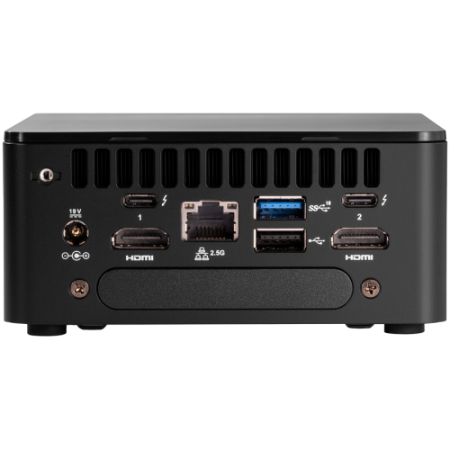ASUS NUC 12 Pro Kit NUC12WSHi5, Core i5-1240P Processor, 4xUSB, M.2 22x80 NVMe; 22x42 SATA, 2.5'' SATA slot, 2,5Gbe LAN, 2xHDMI, 2x Thunderbolt 4 (USB-C+DP),  no cord, single unit, EAN:5032037248785