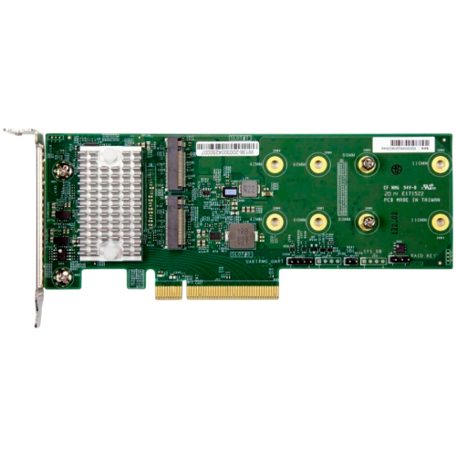 Supermicro AOC-SLG4-2H8M2-O Low Profile 2x PCIe Gen 4 Hybrid NVMe/SATA M.2 RAID Carrier
