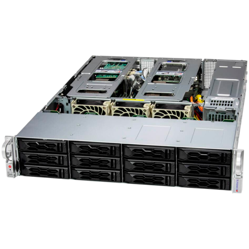 Supermicro assembled server based on SYS-621C-TN12R, 2x 5520+ 2P CPU, 4x 32GB DDR5-5600, SSD M.2 NVMe PCIe4 960GB, AIOM 2-port 10GBase-T, 2x SOCKET E E1B CARRIER