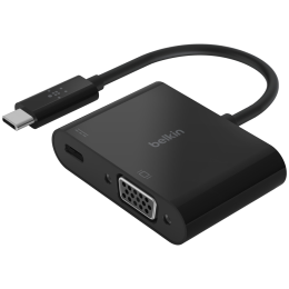 BELKIN ADAPTER, USB-C TO VGA, 60W PD, BLK