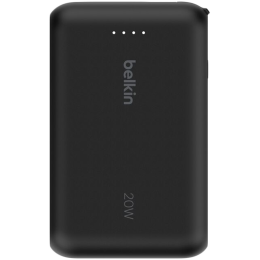 BELKIN 10k PD20w Integrated USB-C Cable Power Bank, Black
