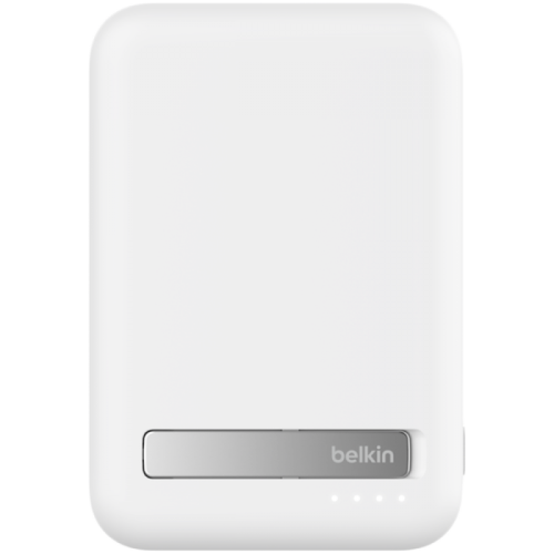 BELKIN 10k Qi2 MagSafe Compatible Powerbank with kickstand, White