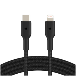 BELKIN Lightning to USB-C Cable Braided, 2M, Black