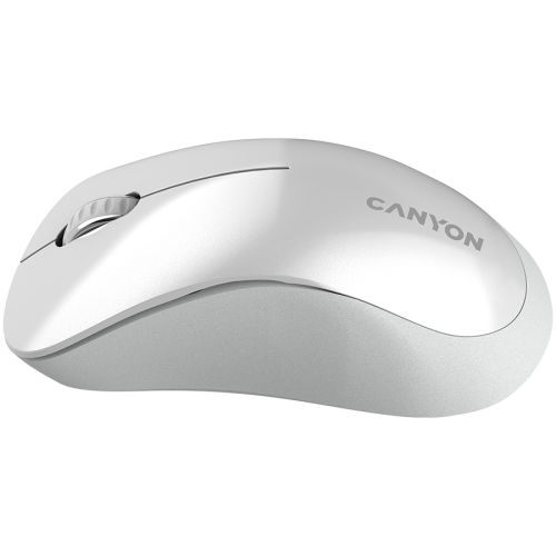 CANYON MW-11, 2.4 GHz  Wireless mouse ,with 3 buttons, DPI 1200, Battery:AAA*2pcs  ,pearl white grey67*109*38mm 0.063kg — фото 2