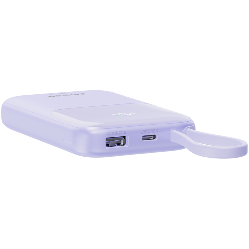 CANYON power bank OnPower 101 built-in cable 10000 mAh PD22.5W Purple — фото 5