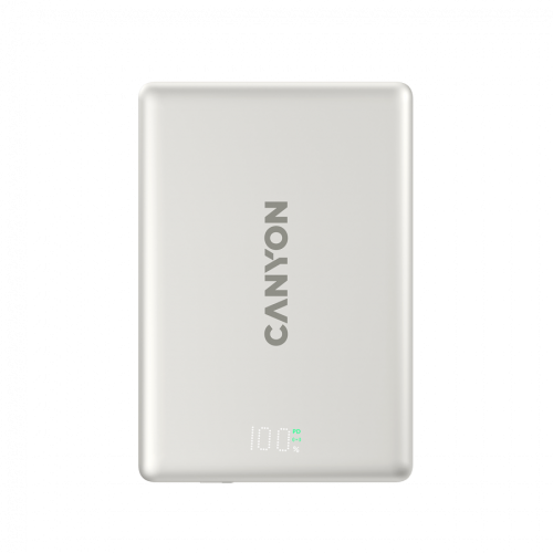 CANYON magnetic power bank OnPower 500 PD20W 5000mAh Aluminium Star Grey — фото 3