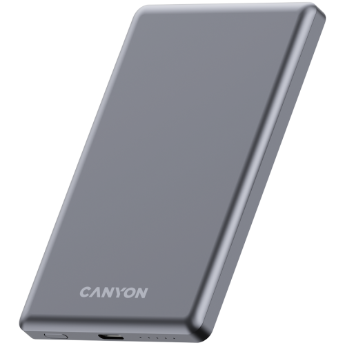 CANYON power bank OnPower 505 slim Magnetic 5000 mAh PD20W Dark Grey — фото 2