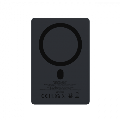 CANYON magnetic power bank OnPower 511 PD20W 10000mAh Aluminium Interstellar Black — фото 4