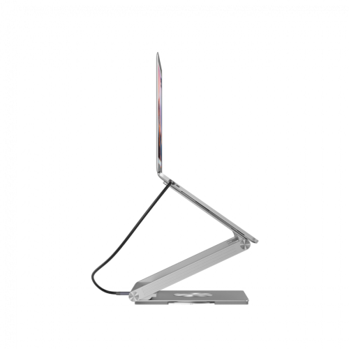 Canyon Laptop stands with hub, TYPE C F to HDMI2.0+2USB3.0+USBC3.0+RJ45+PD, TYEP C TO C cable 1m white with Emarker: HUSB332A, Material: Aluminum case+ABS+PS, Size: 245x240x27.2+/-0.3mm, Weight:1304g — фото 3