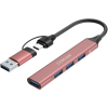 CANYON hub DS-02 4in1 USB-A/C Pink — фото 3