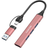 CANYON hub DS-02 4in1 USB-A/C Pink — фото 2