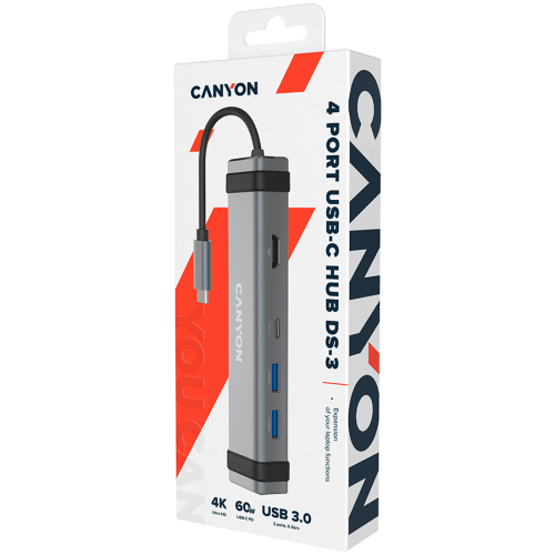 CANYON hub DS-3 4in1 USB-C Space Grey — фото 4