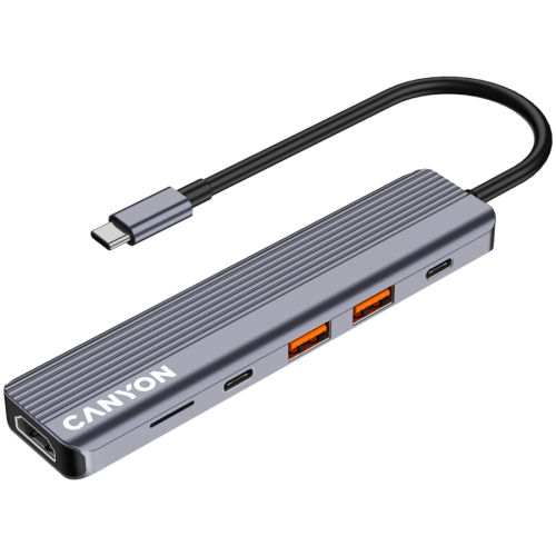 CANYON hub DS-17 6in1 4k USB-C Grey — фото 3
