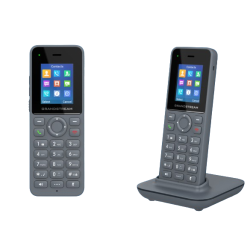 Grandstream DP725, DECT IP phone, 20 SIP accounts, 20 lines, 128x160 (1.8") LCD, 1500mAh Li-ion battery, 5V/1A USB-C PSU