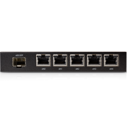 UBIQUITI EdgeRouter X SFP; (5) GbE RJ45 ports with 24V passive PoE; (1) SFP port; 50W total PoE availability.