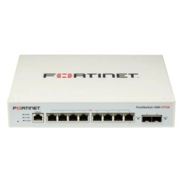 FortiSwitch-108F-FPOE L2+ management switch with 8xGE + 2xSFP + 1xRJ45 console and automatic limited 130W POE