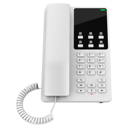 Grandstream GHP620, White Compact Hotel IP Phones, 2 lines, 2 SIP accounts, One 10/100 Mbsps Ethernet ports,USB Type-C port for charging external devices, PoE, No PSU included