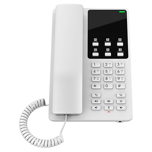 Grandstream GHP620, White Compact Hotel IP Phones, 2 lines, 2 SIP accounts, One 10/100 Mbsps Ethernet ports,USB Type-C port for charging external devices, PoE, No PSU included