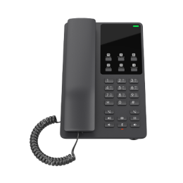 Grandstream GHP621, Black Compact Hotel IP Phones, 2 lines, 2 SIP accounts, One 10/100 Mbsps Ethernet ports,USB Type-C port for charging external devices, PoE, No PSU included