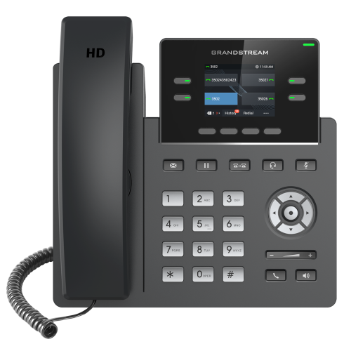Grandstream GRP2612P, Carrier-Grade IP Phones, 2+2  line keys, 2 SIP accounts, 16 Digital BLF and Speed Dial keys, HD, PoE(No PSU included)