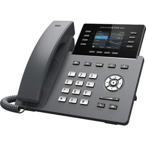 Grandstream GRP2624, Carrier-Grade IP Phones, 8  line keys, 12 SIP accounts, Gigabit Ethernet ports, PoE, HD (with power supply)