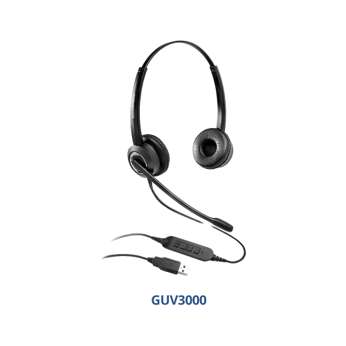 Grandstream GUV3000, HD USB Headsets with Noise Canceling Mic
