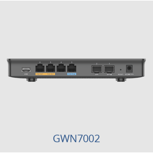 Grandstream GWN7002 Wired Router, 2x SFP, 4x GbE WAN/LAN, 1x PoE-In, 2x PoE-Out, 2.2Gbps NAT routing, 60K NAT sessions, VPN (530Mbps), DPI, SDN — фото 2