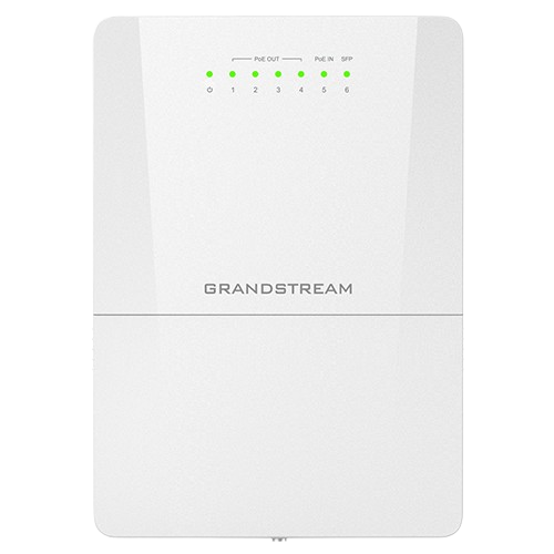 Grandstream GWN7710R, Layer 2 Lite Cloud Managed Switch, 1x 2.5G SFP, 5x GbE, 4x PoE/PoE+ or Passive PoE, max 100W total budget, 6KV surge protection