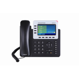 Grandstream GXP2140, 4-line Enterprise HD IP Phone, 480x272 TFT color LCD, dual GigE ports with 802.3af PoE, Bluetooth, USB, (with power supply)