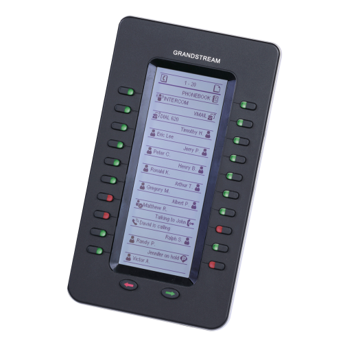 Expansion Module for GXP2140, GXP2170 and GXV3240, 20 programmable buttons (2 pages on smart screen, total 40 contacts)