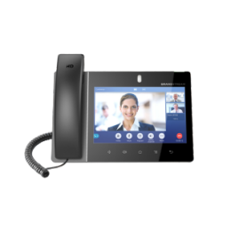 Grandstream  GXV3480  desktop video phone,8” 1280x800 capacitive touch screen IPS LCD, 16 lines with up to 16 SIP accounts, tiltable 2 mega-pixel CMOS camera with privacy shutter, Wi-Fi 6 and Bluetoot