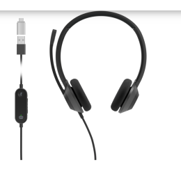 Headset 322 Wired Dual On-Ear Carbon Black USB-A