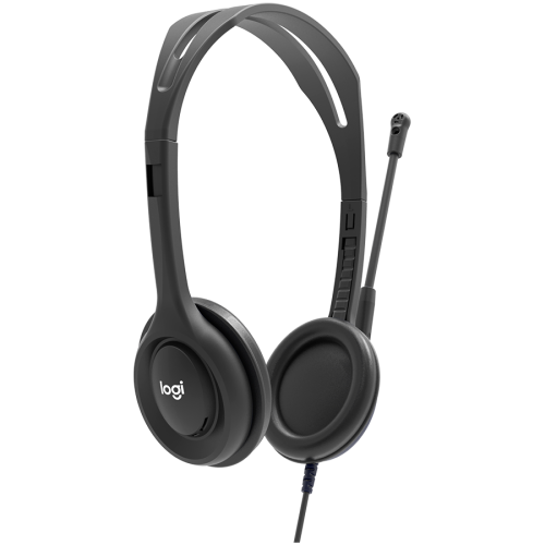 LOGITECH H111 Corded Stereo Headset - BLACK - 3.5 MM — фото 2