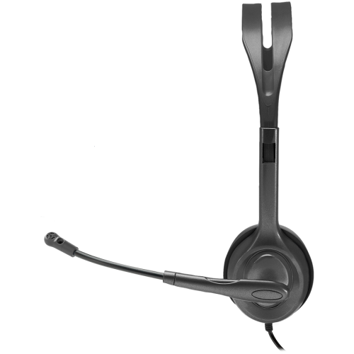 LOGITECH H111 Corded Stereo Headset - BLACK - 3.5 MM — фото 3