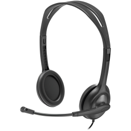 LOGITECH H111 Corded Stereo Headset - BLACK - 3.5 MM