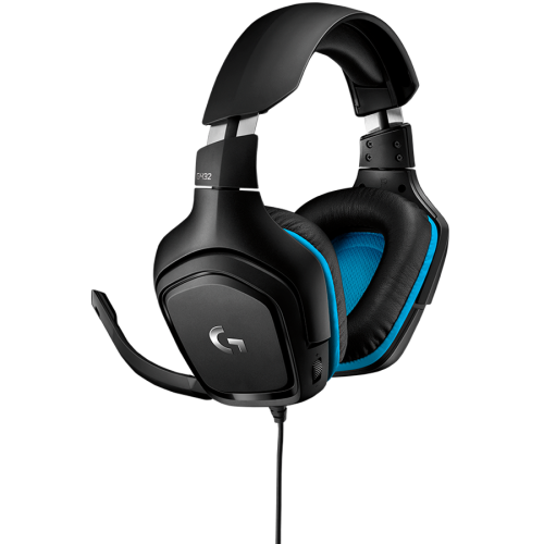 LOGITECH G432 Wired Gaming Headset 7.1 - LEATHERETTE - BLACK/BLUE - USB — фото 4