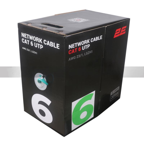 Кабель UTP cat 6 23 AWG LSZH 305м -green
