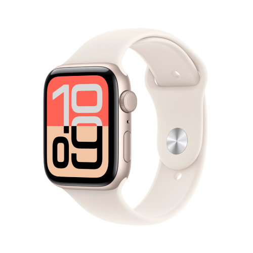 Apple Watch SE 3 GPS 44mm Starlight Aluminium Case with Starlight Sport Band - M/L,Model A3325 — фото 5