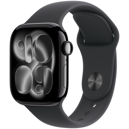 Apple Watch Series 11 GPS 42mm Jet Black Aluminium Case with Black Sport Band - M/L,Model A3331