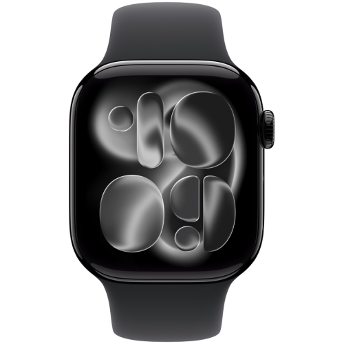 Apple Watch Series 11 GPS 42mm Jet Black Aluminium Case with Black Sport Band - M/L,Model A3331 — фото 2