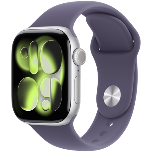 Apple Watch Series 11 GPS 42mm Silver Aluminium Case with Purple Fog Sport Band - M/L,Model A3331