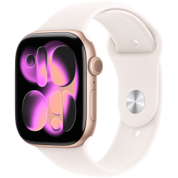 Apple Watch Series 11 GPS 46mm Rose Gold Aluminium Case with Light Blush Sport Band - M/L,Model A3333