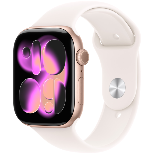 Apple Watch Series 11 GPS 46mm Rose Gold Aluminium Case with Light Blush Sport Band - M/L,Model A3333