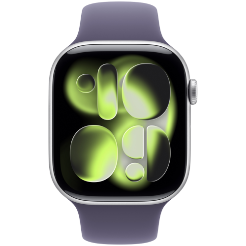 Apple Watch Series 11 GPS 46mm Silver Aluminium Case with Purple Fog Sport Band - M/L,Model A3333 — фото 2