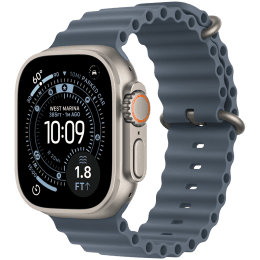 Apple Watch Ultra 3 GPS + Cellular 49mm Natural Titanium Case with Anchor Blue Ocean Band,Model A3281