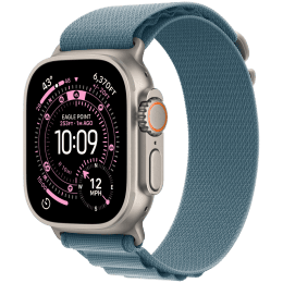 Apple Watch Ultra 3 GPS + Cellular 49mm Natural Titanium Case with Light Blue Alpine Loop - Large,Model A3281