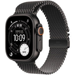 Apple Watch Ultra 3 GPS + Cellular 49mm Black Titanium Case with Black Titanium Milanese Loop - Large,Model A3281